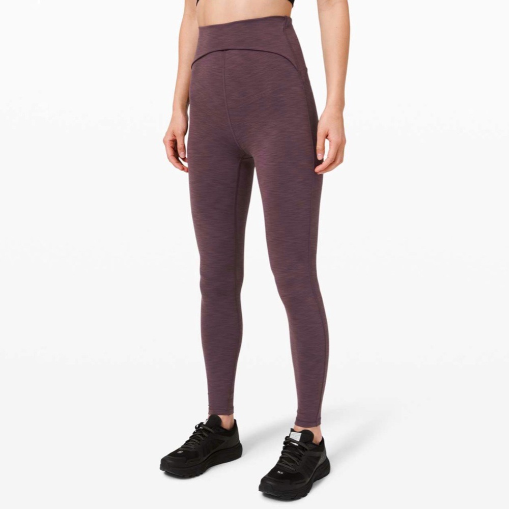 Lululemon | Power Within Super High-Rise Pant 28" Heathered Black Currant Size 2